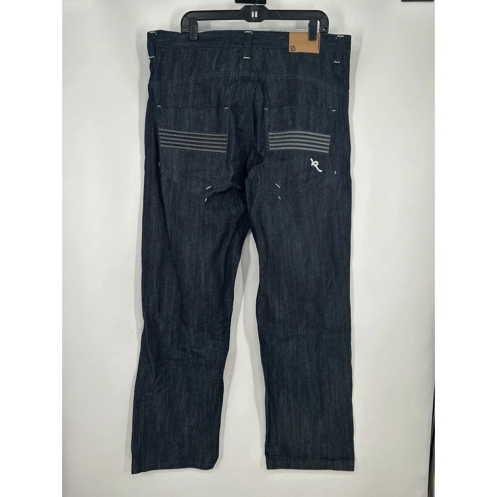 Rocawear‎ Baggy Embroidered Dark Jeans Y2K Vintage Skater 00s 2000s Size 38x34